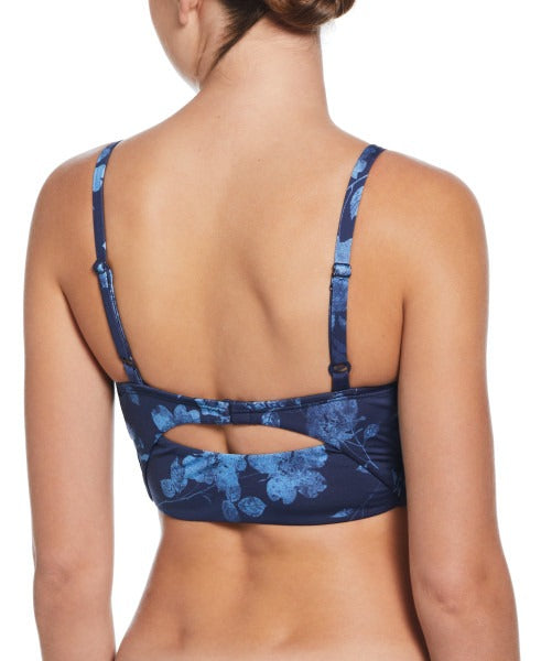 Nike Women's Floral V-Neck Midkini Top  Bikini Top  Nike