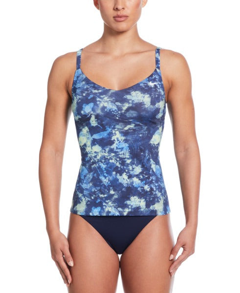 Nike Women's Floral Tie Dye V-Neck Tankini  Women's Tankini Top  Nike