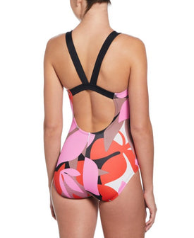 Nike Women's Jungle Floral V-Back One Piece Swimsuit  One Piece Swimsuits  Nike