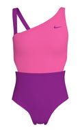 Nike Girls' Colorblock Asymmetrical Monokini  Girls One Piece  Nike