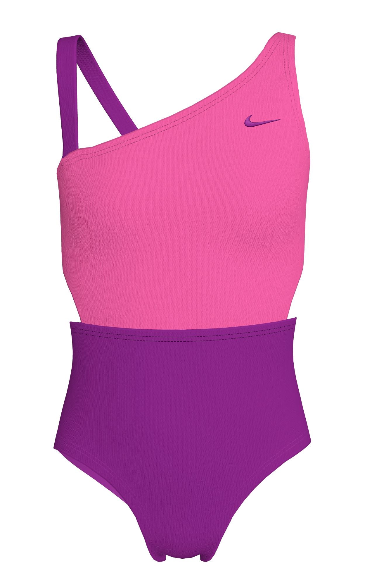 Nike Girls' Colorblock Asymmetrical Monokini  Girls One Piece  Nike