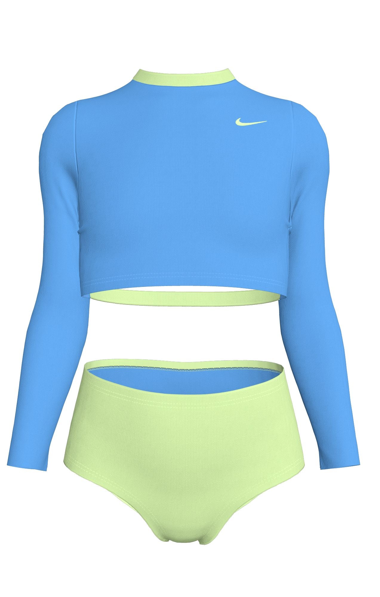 Nike Girls' Colorblock Long Sleeve Crop Top & High Waist Set  Girls Rash Guard  Nike