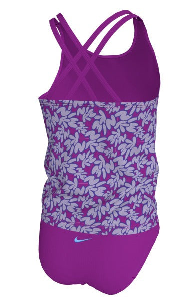 Nike Girls Bubble Script Spiderback Tankini Set  Girls Tankini  Nike