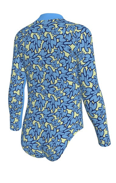 Nike Girls Bubble Script Long Sleeve One Piece Swimsuit  Girls One Piece  Nike