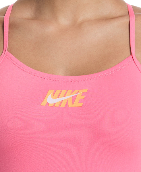 Nike Women's Hydrastrong Logo Graphic Adjustable Crossback One Piece Swimsuit  One Piece Swimsuits  Nike