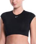Nike Women's Solid Cropped Swim Top  Crop Top  Nike
