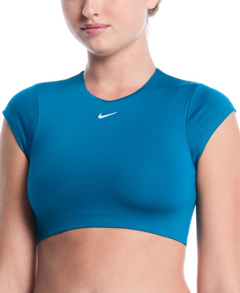 Nike Women's Solid Cropped Swim Top  Crop Top  Nike