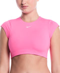 Nike Women's Solid Cropped Swim Top  Crop Top  Nike
