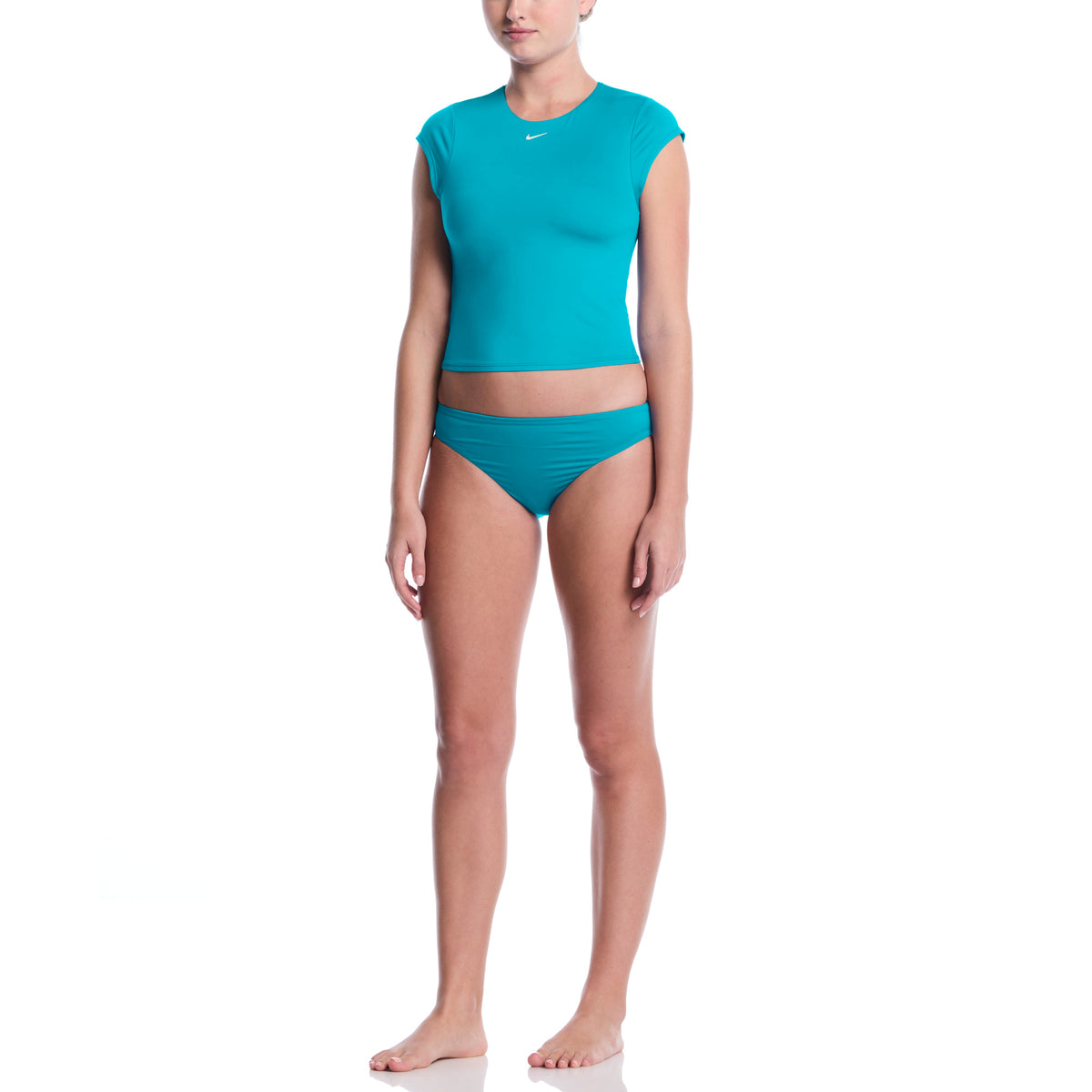 Nike Women's Effortless Essential Cap Sleeve Swim Top  Crop Top  Nike