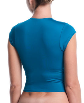 Nike Women's Effortless Essential Cap Sleeve Swim Top  Crop Top  Nike