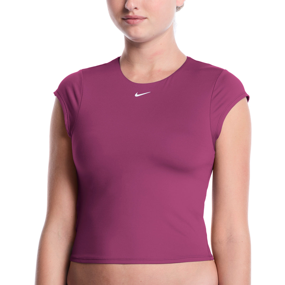 Nike Women's Effortless Essential Cap Sleeve Swim Top  Crop Top  Nike