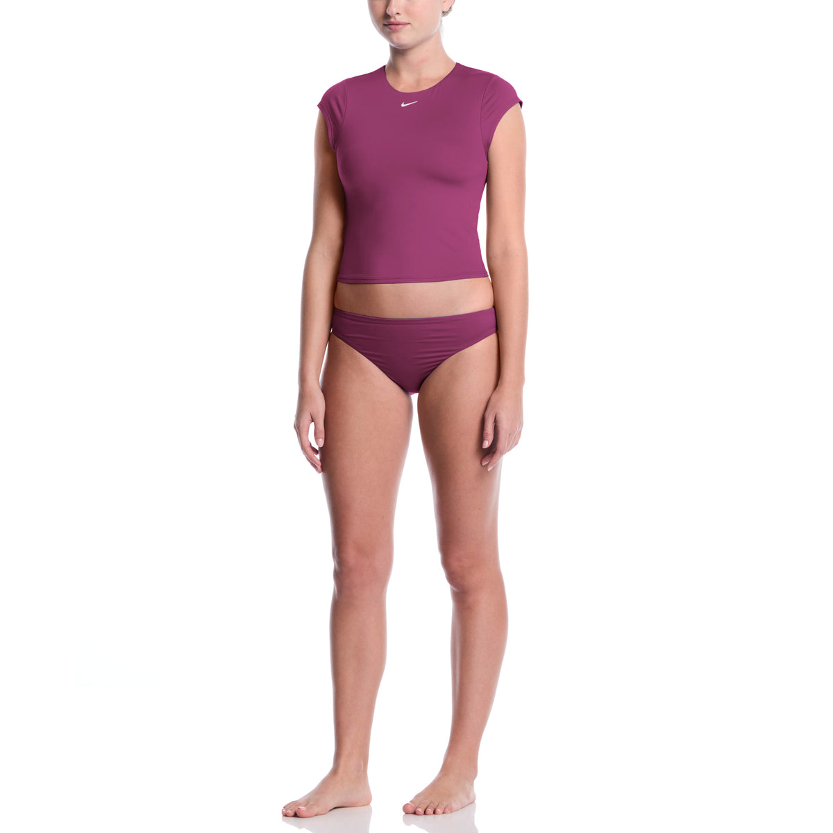 Nike Women's Effortless Essential Cap Sleeve Swim Top  Crop Top  Nike