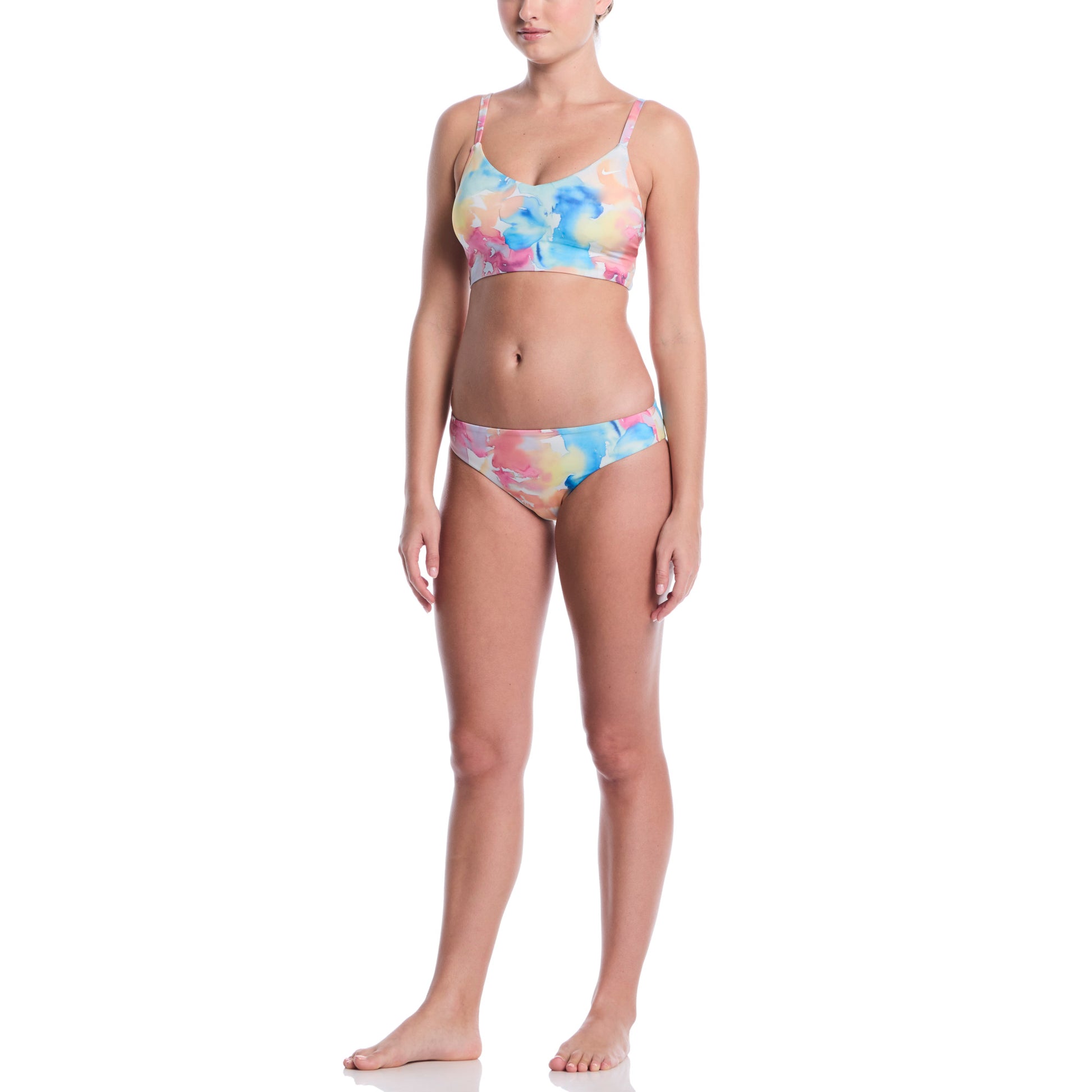 Nike Swim Effortless Aquarelle Floral Nike Swim Women's V-Neck Midkini Top  Midkini Top  Nike