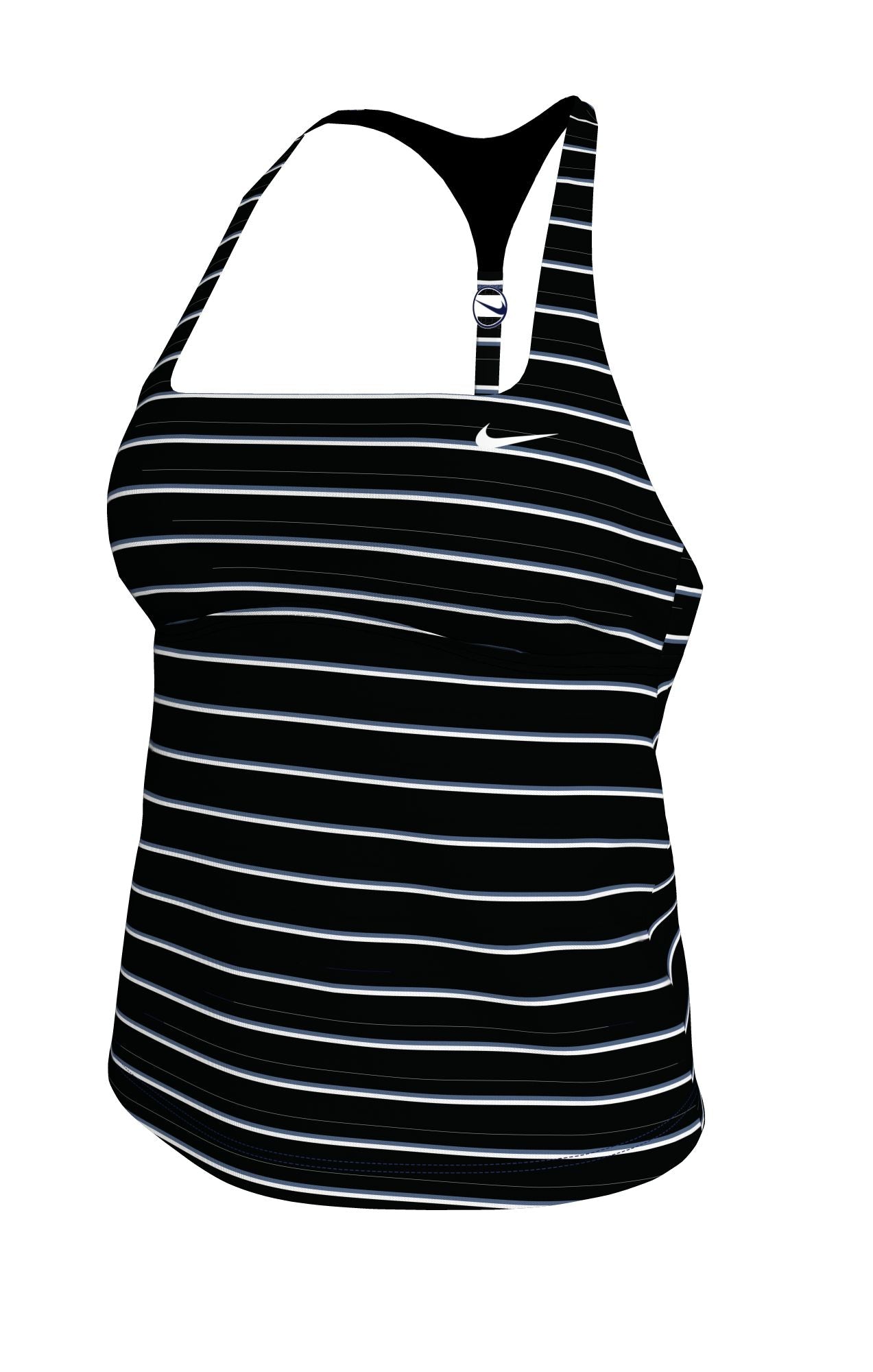 Nike Swim Effortless Preppy Pinstripe Square Neck Tankini  Women's Tankini Top  Nike