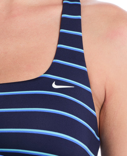 Nike Swim Effortless Preppy Pinstripe Square Neck Tankini  Women's Tankini Top  Nike