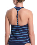 Nike Swim Effortless Preppy Pinstripe Square Neck Tankini  Women's Tankini Top  Nike