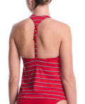 Nike Swim Effortless Preppy Pinstripe Square Neck Tankini  Women's Tankini Top  Nike