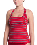 Nike Swim Effortless Preppy Pinstripe Square Neck Tankini  Women's Tankini Top  Nike