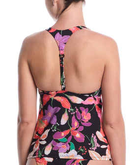 Nike Women's Swim Effortless Hot House Floral Square Neck Tankini Top