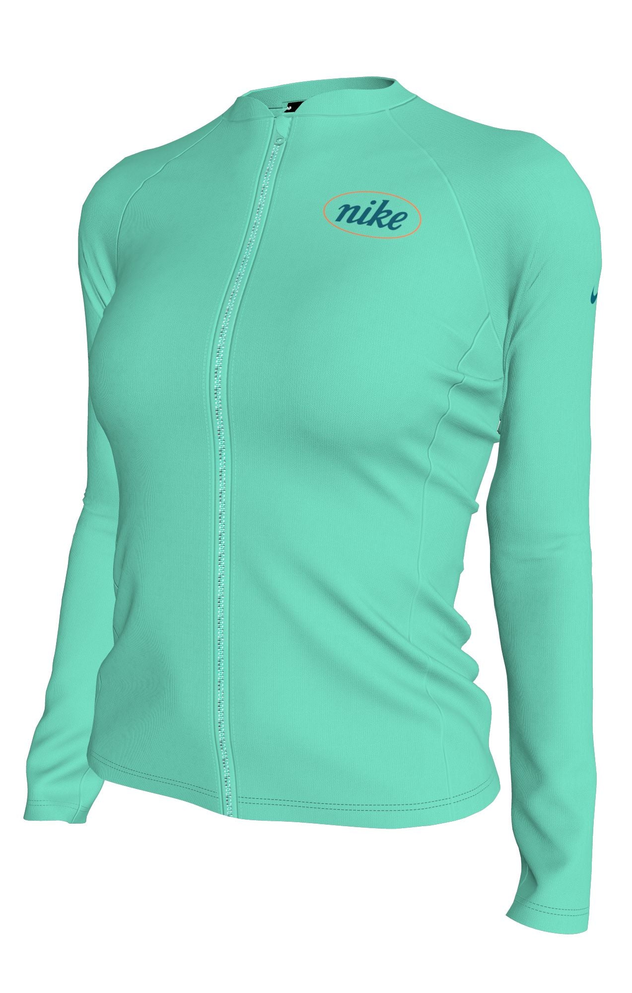 Nike Women's Swim Hydroguard Dri-FIT UV Long Sleeve Zip Top  Long Sleeve Rash Guard  Nike