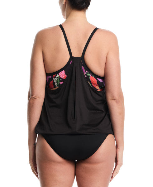 Nike Women's Swim Effortless Hot House Floral Layered Tankini Top - Plus Size  Plus Size Tankini Top  Nike