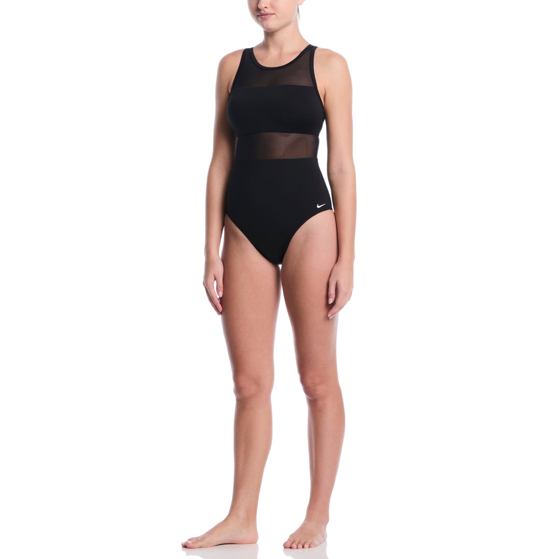 Nike Women's Swim Mesh V-Back One Piece Swimsuit  One Piece Swimsuits  Nike