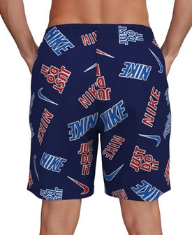 Nike Multi Print Swim Breaker Men's 7 Inch Brief-Lined Volley Short    Nike