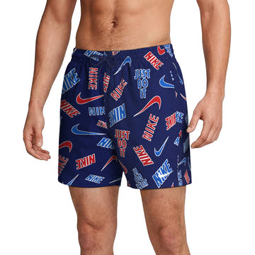 Nike Men's Swim Breaker Multi Print 5 Inch Brief-Lined Volley Short