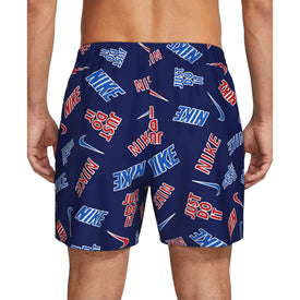 Nike Men's Swim Breaker Multi Print 5 Inch Brief-Lined Volley Short
