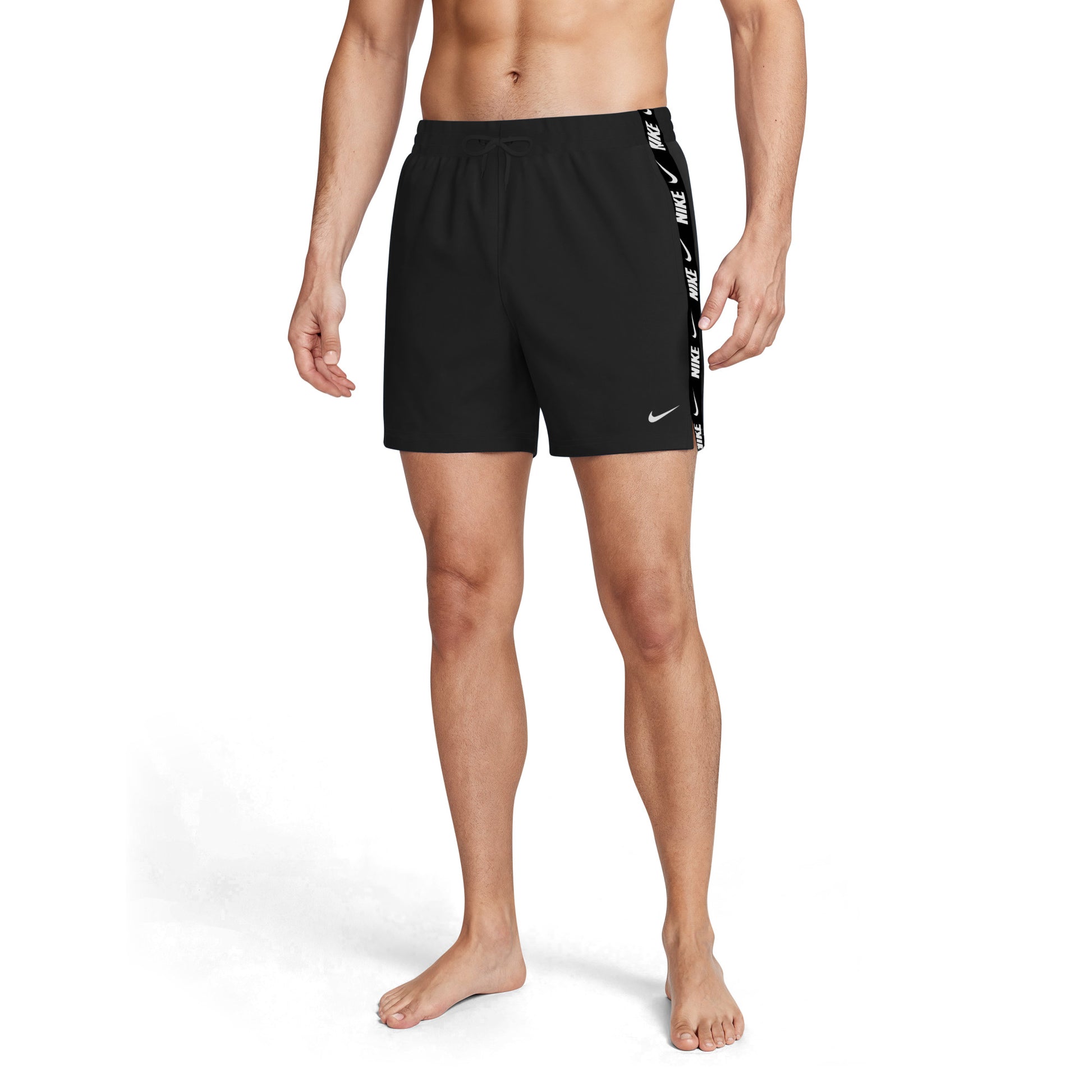 Nike Logo Tape Swim Breaker Men's 5 Inch Brief-Lined Volley Short  Boardshorts  Nike