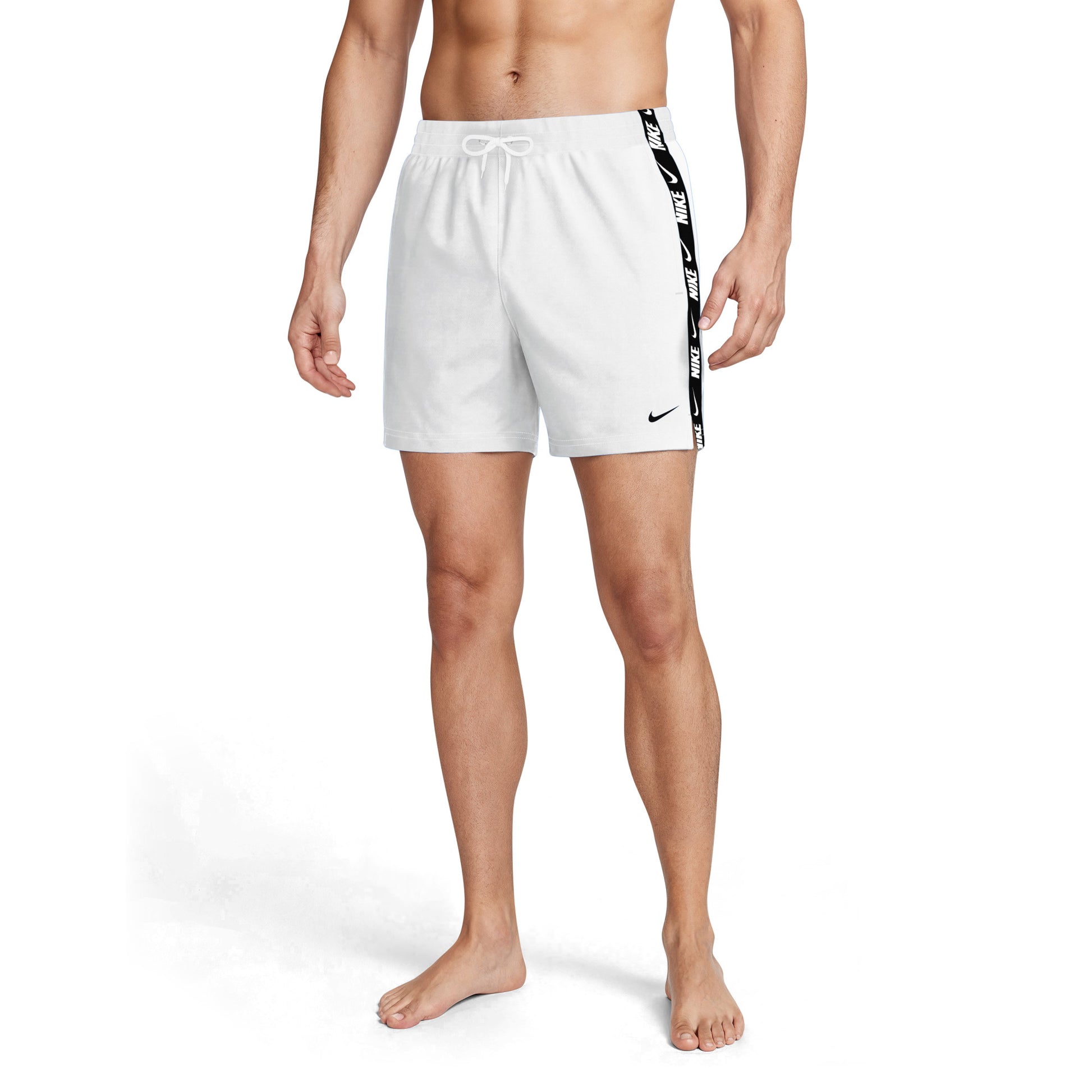 Nike Logo Tape Swim Breaker Men's 5 Inch Brief-Lined Volley Short  Boardshorts  Nike