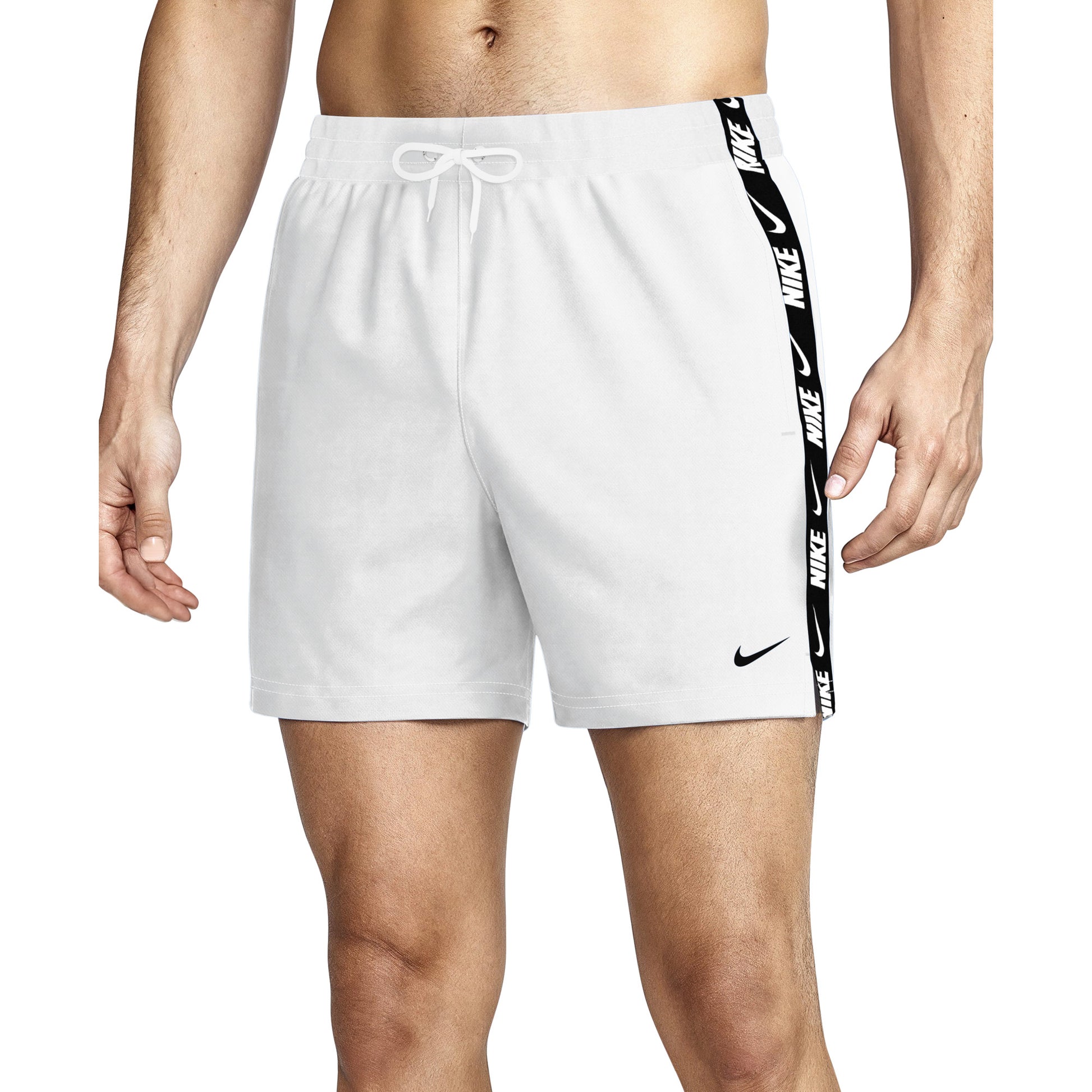 Nike Logo Tape Swim Breaker Men's 5 Inch Brief-Lined Volley Short  Boardshorts  Nike