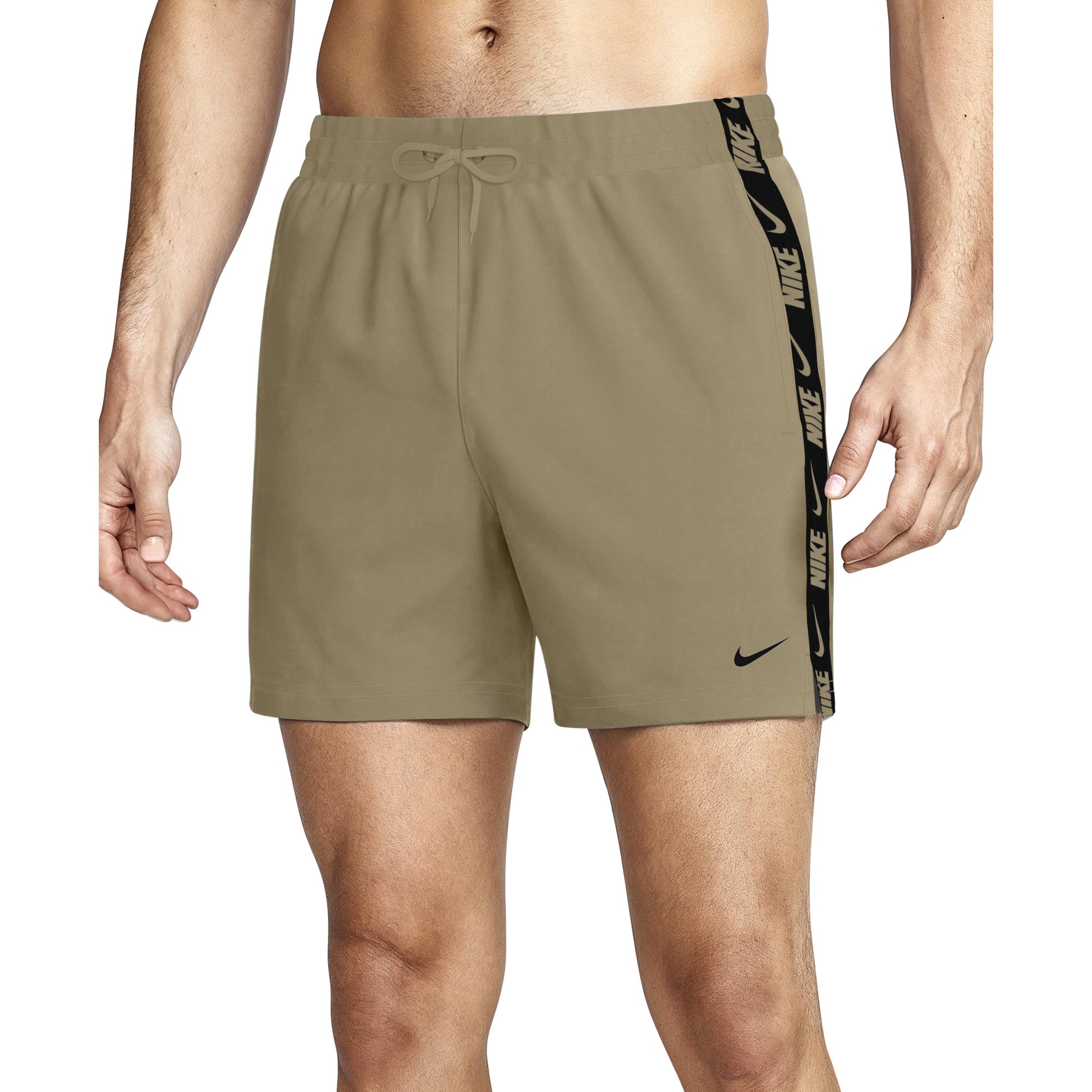 Nike Logo Tape Swim Breaker Men's 5 Inch Brief-Lined Volley Short  Boardshorts  Nike