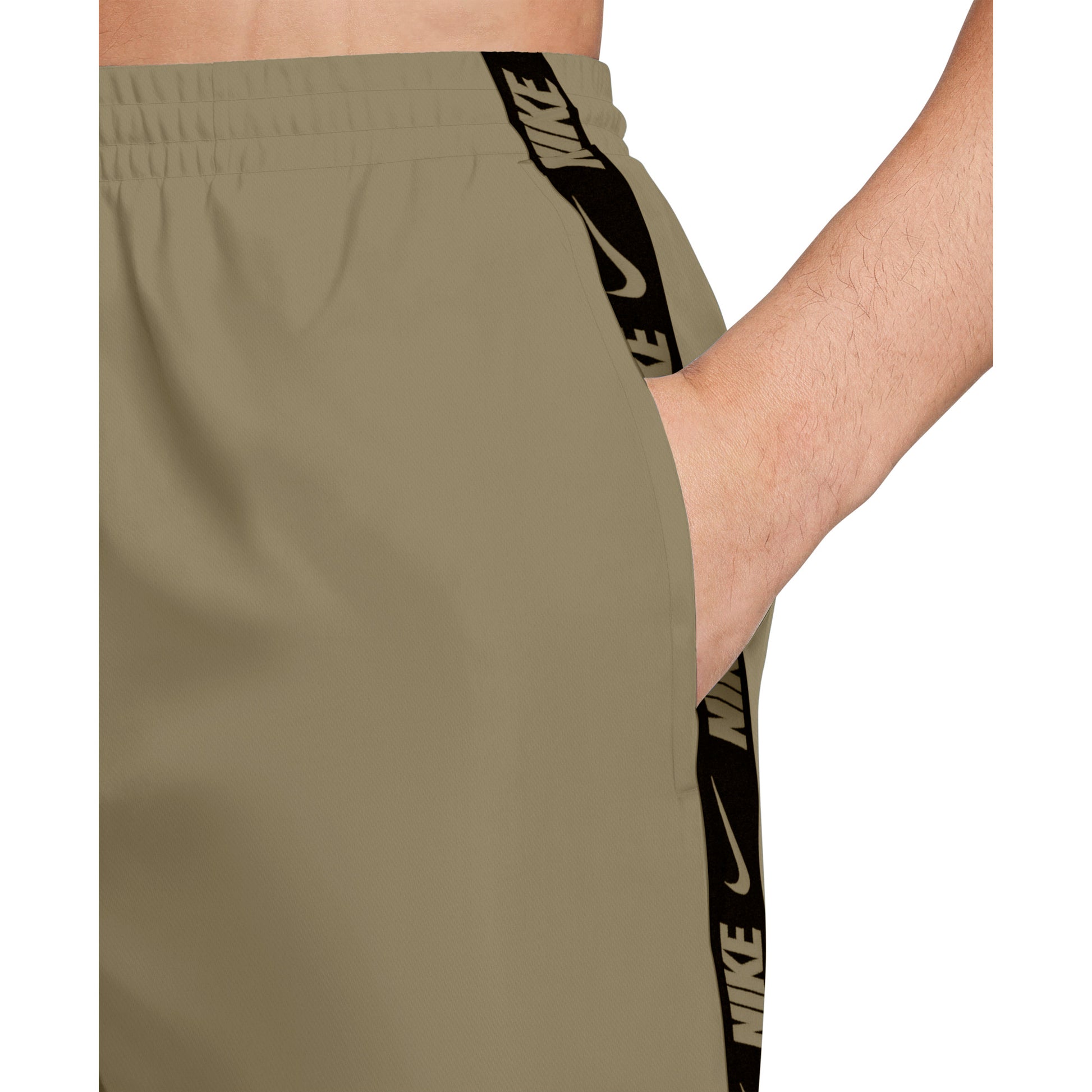 Nike Logo Tape Swim Breaker Men's 5 Inch Brief-Lined Volley Short  Boardshorts  Nike