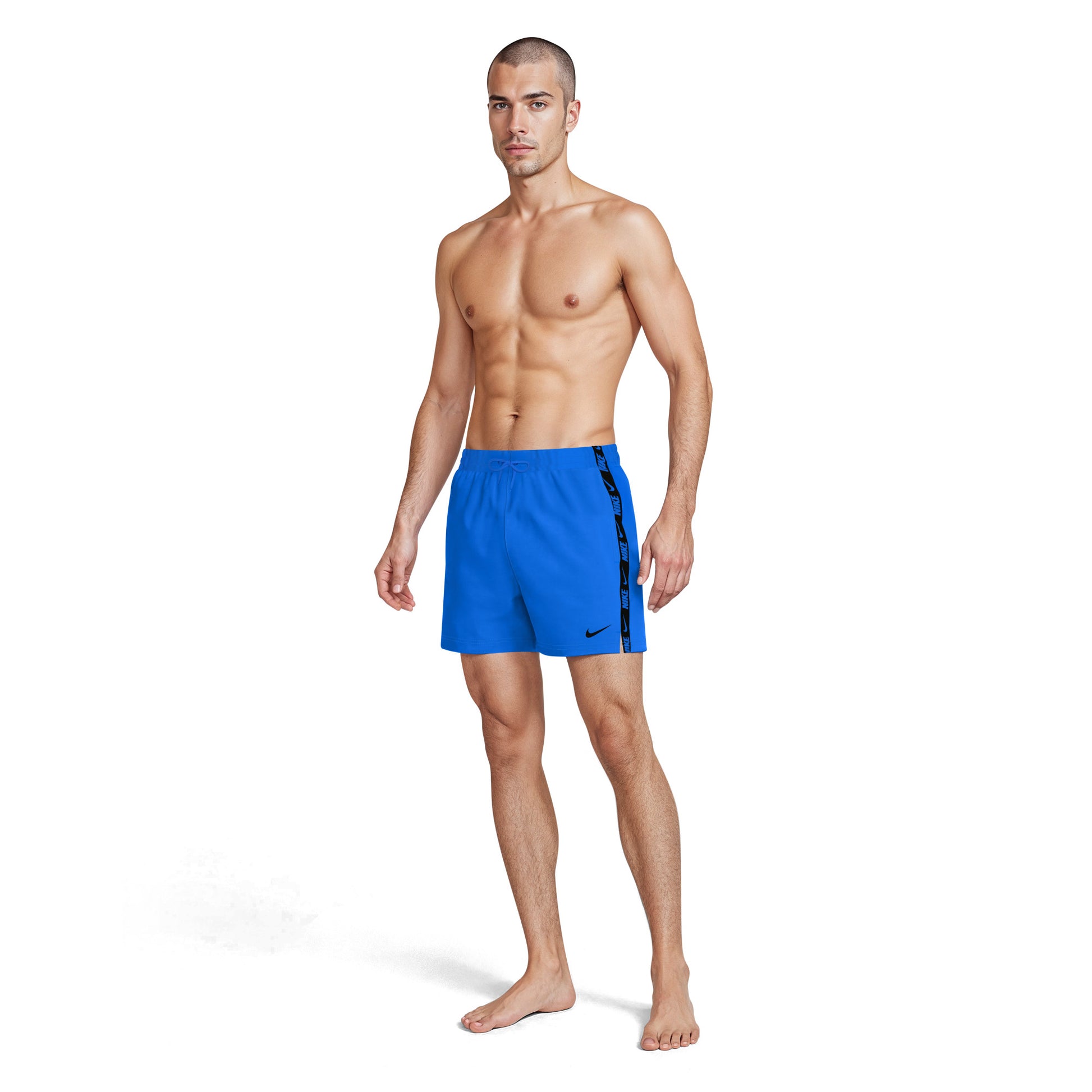Nike Logo Tape Swim Breaker Men's 5 Inch Brief-Lined Volley Short  Boardshorts  Nike