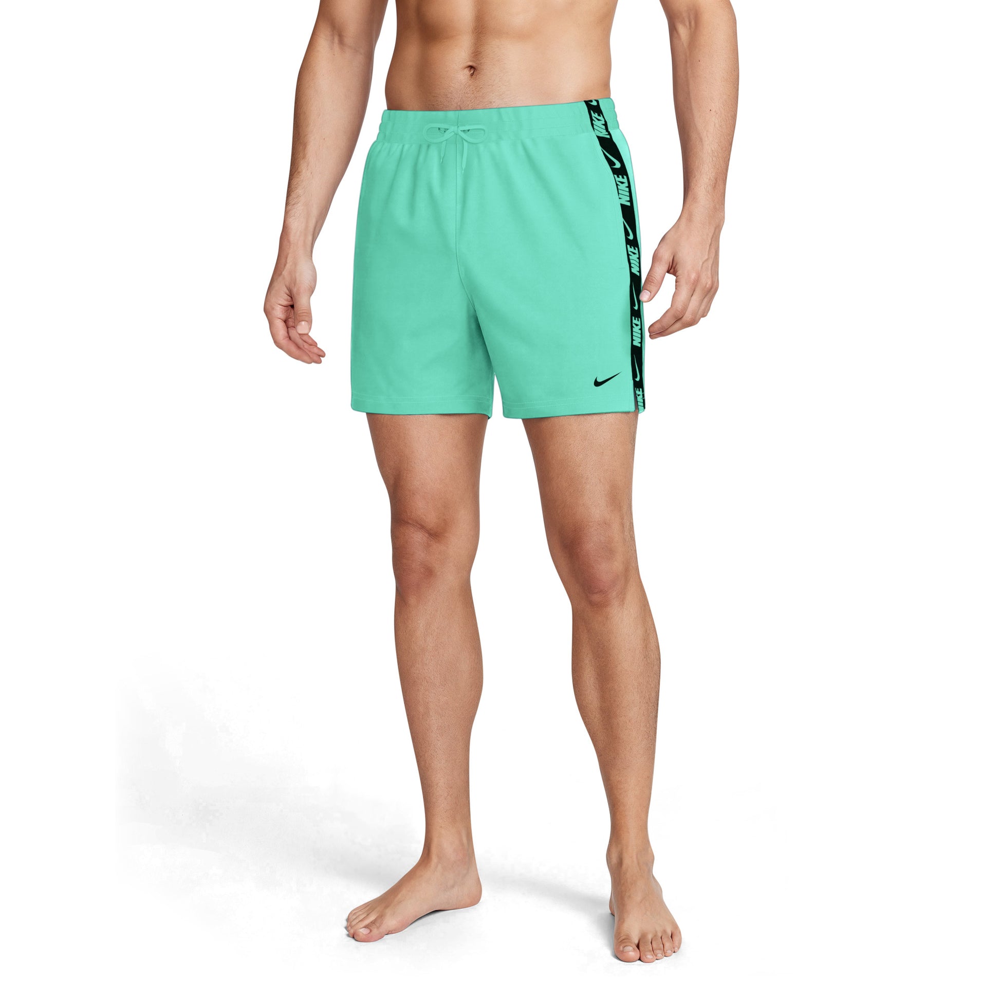 Nike Logo Tape Swim Breaker Men's 5 Inch Brief-Lined Volley Short  Boardshorts  Nike