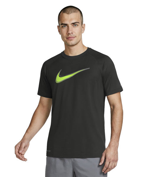 Nike Men's Hydroguard Outline Swoosh Dri-FIT UV Short Sleeve Swim Top  Short Sleeve Rash Guard  Nike