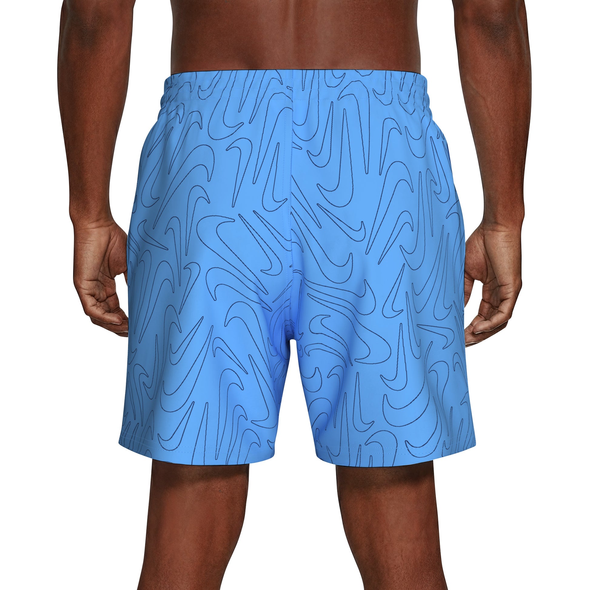 Nike Breaker Men's Tossed Swoosh 7 Inch Brief-Lined Volley Short  Boardshorts  Nike