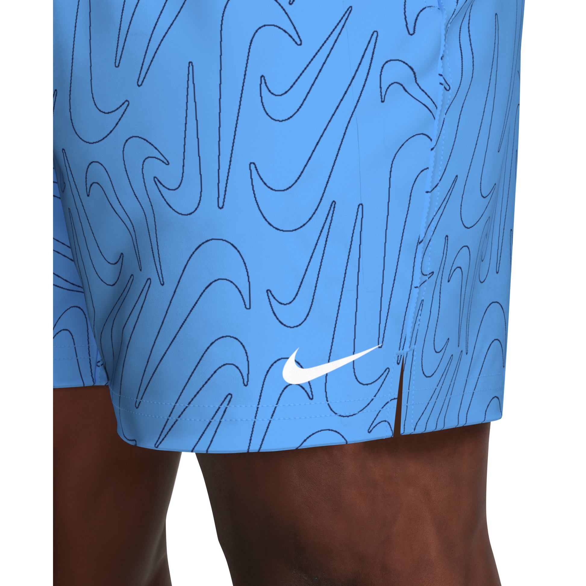 Nike Breaker Men's Tossed Swoosh 7 Inch Brief-Lined Volley Short  Boardshorts  Nike