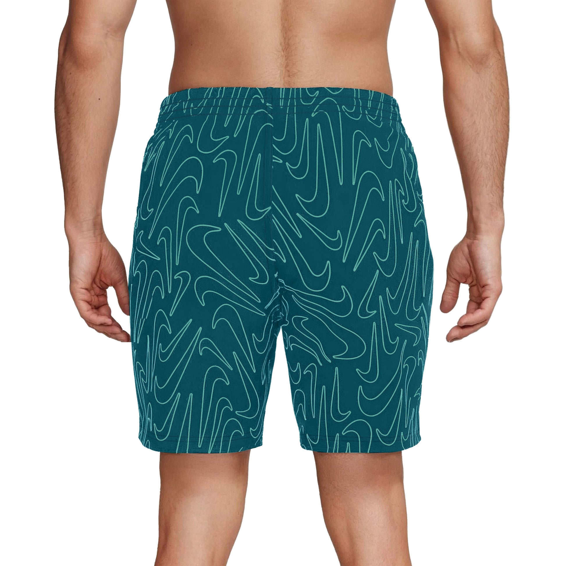 Nike Breaker Men's Tossed Swoosh 7 Inch Brief-Lined Volley Short  Boardshorts  Nike