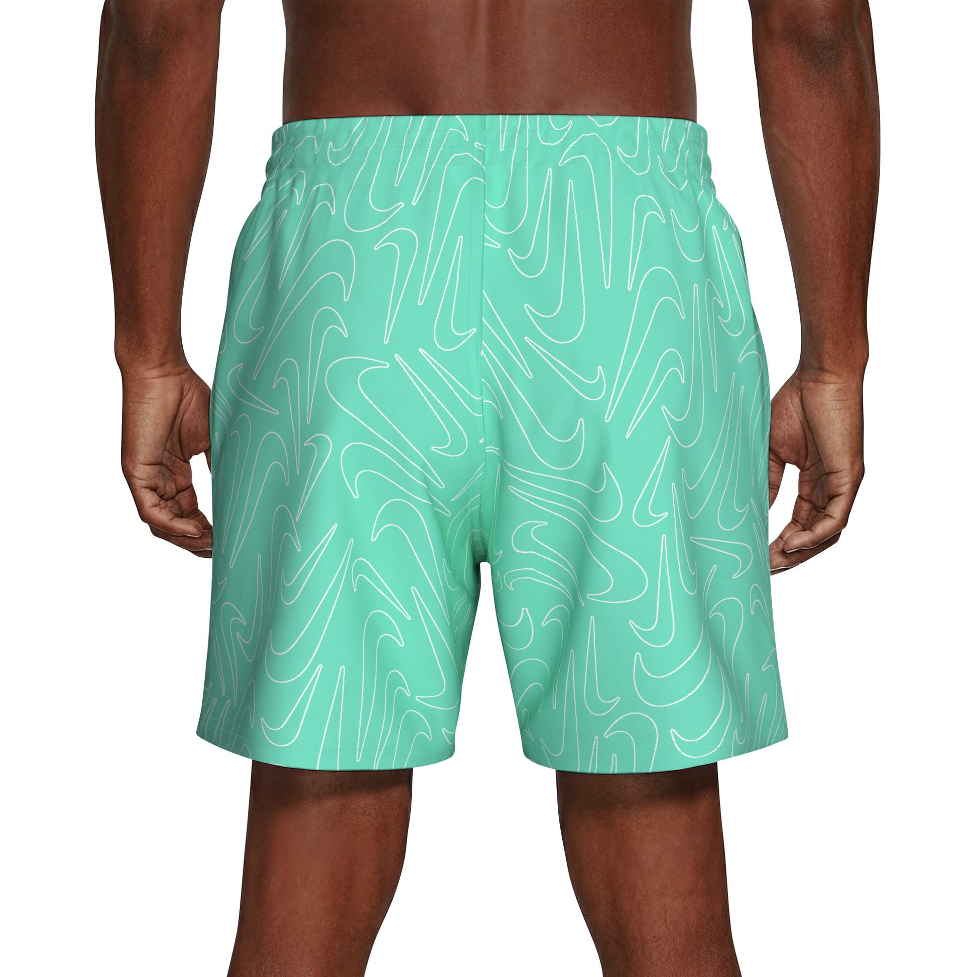Nike Breaker Men's Tossed Swoosh 7 Inch Brief-Lined Volley Short  Boardshorts  Nike