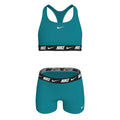 Nike Big Girls' Logo Tape Racerback Bikini & Short Swimsuit Set  Girls Bikini Set  Nike