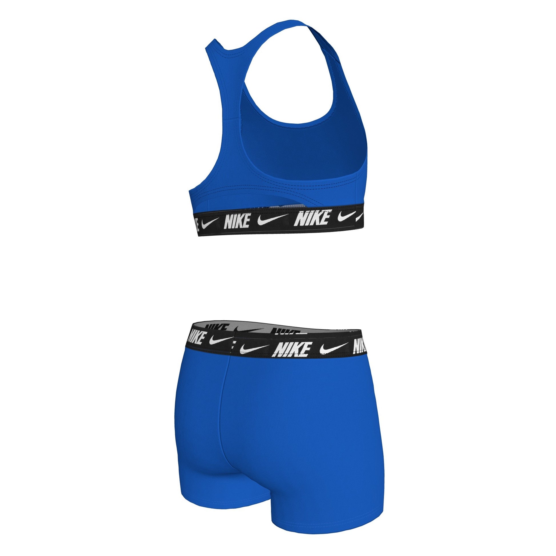 Nike Big Girls' Logo Tape Racerback Bikini & Short Swimsuit Set  Girls Bikini Set  Nike
