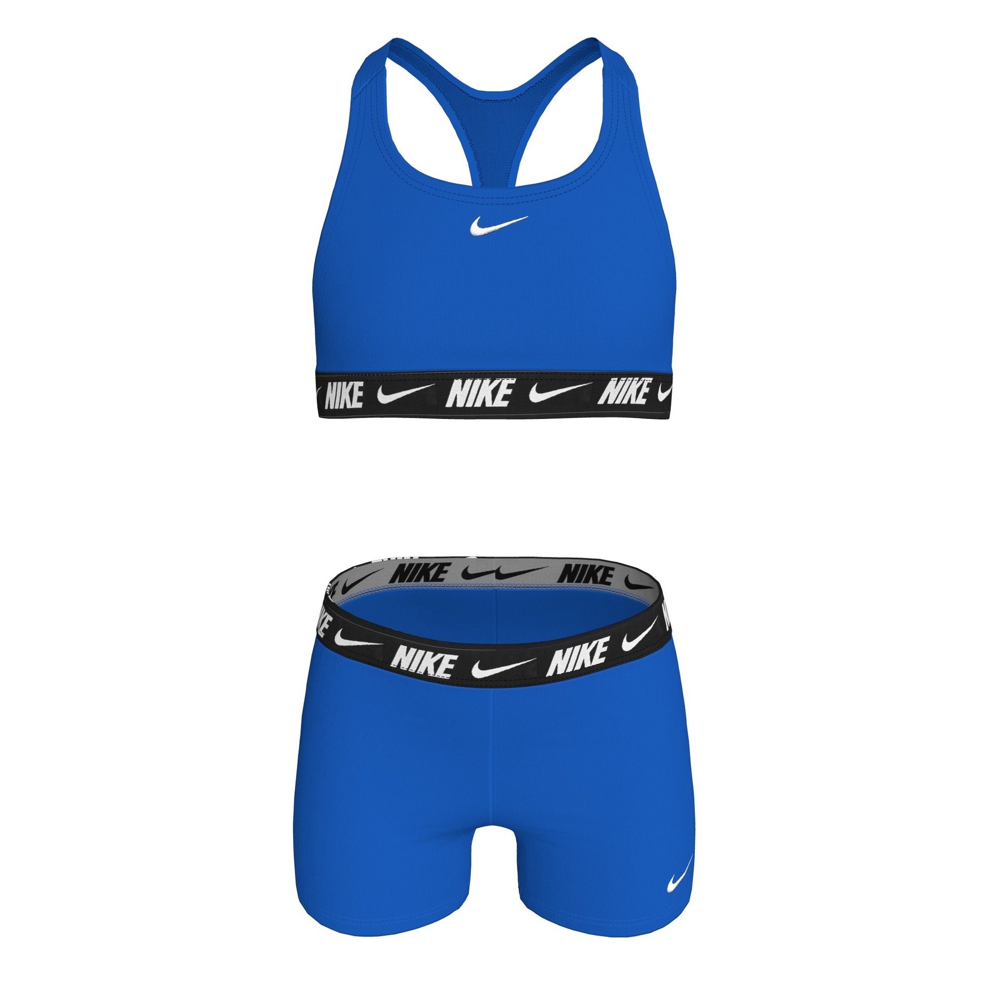 Nike Big Girls' Logo Tape Racerback Bikini & Short Swimsuit Set  Girls Bikini Set  Nike