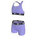 Nike Big Girls' Logo Tape Racerback Bikini & Short Swimsuit Set  Girls Bikini Set  Nike