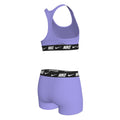 Nike Big Girls' Logo Tape Racerback Bikini & Short Swimsuit Set  Girls Bikini Set  Nike