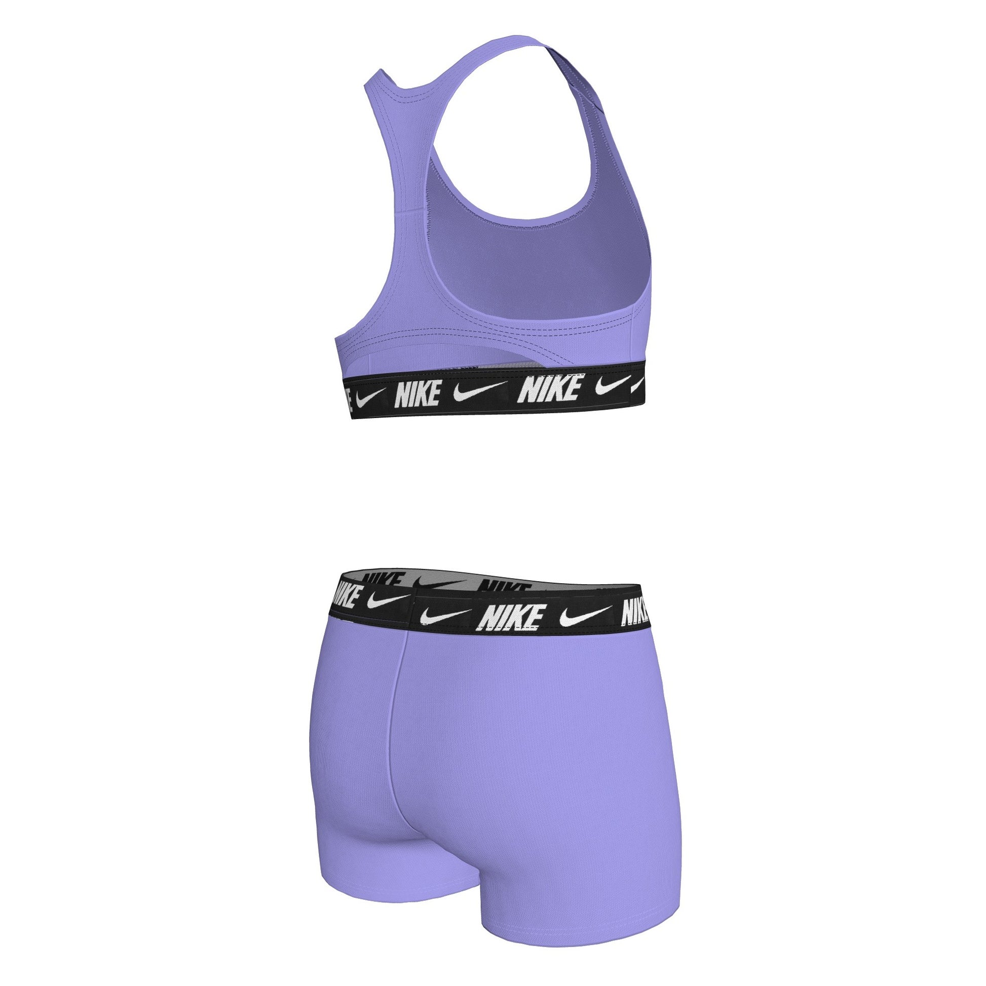 Nike Big Girls' Logo Tape Racerback Bikini & Short Swimsuit Set  Girls Bikini Set  Nike