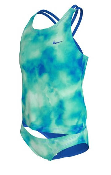 Nike Big Girls' Aquatic Awe Spiderback Tankini Set  Girls Tankini  Nike