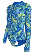 Nike Big Girls' Doodle Floral Nike Long Sleeve One Piece Swimsuit  Girls One Piece  Nike