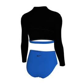 Nike Big Girls' Color Block Effortless Essential Long Sleeve Crop Top & High Waist Swimsuit Set